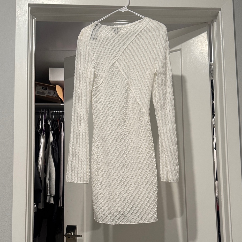 White Textured Dress